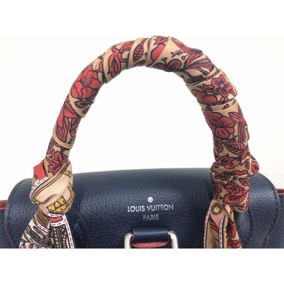 Louis Vuitton Lock Me Backpack Rucksack Leather Marine Rouge Bandeau BB - Picture 10 of 10